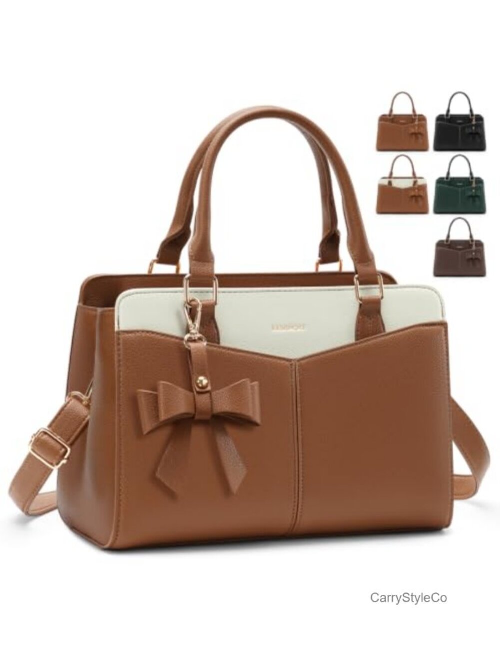 Satchel Purse for Women, Top Handle Crossbody Bag PU Leather Work Handbag